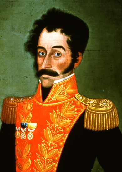 Simon Bolivar 'El Libertador' (1783-1830), soldier and hero of the American Revolution.