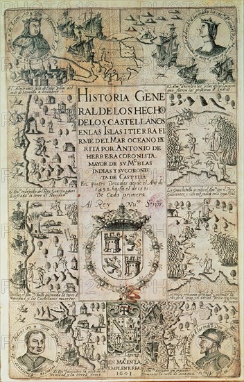 Cover of 'The Decades; Decade II', 1739 edition by Antonio Herrera.