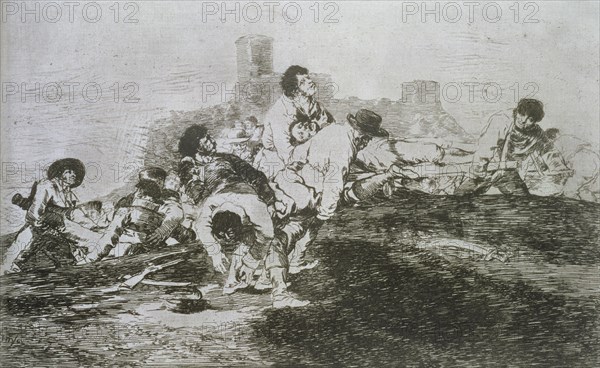 The Disasters of War, a series of etchings by Francisco de Goya (1746-1828), plate 24: 'Aún podrá?