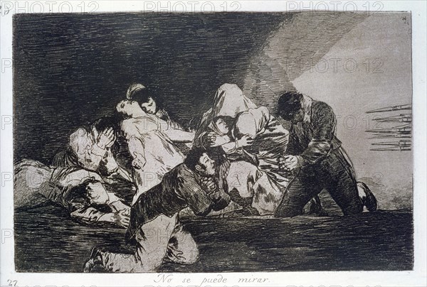 The Disasters of War, a series of etchings by Francisco de Goya (1746-1828), plate 26: 'No se pue?