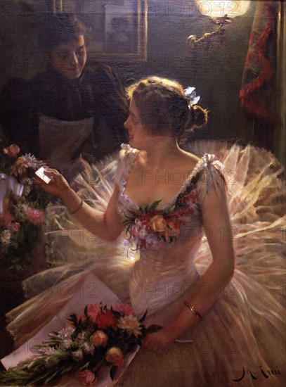 'In the dressing room' oil, 1895, oil by Manuel Cusi i Ferret.