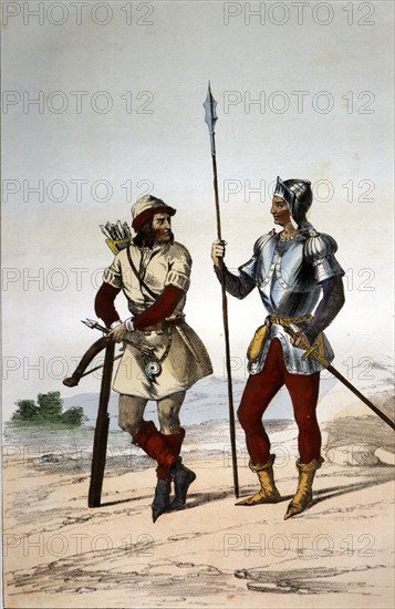 Reign of the Catholic Kings. Infantry, 1503, infantryman of the Ordinance: crossbowman and pikema?