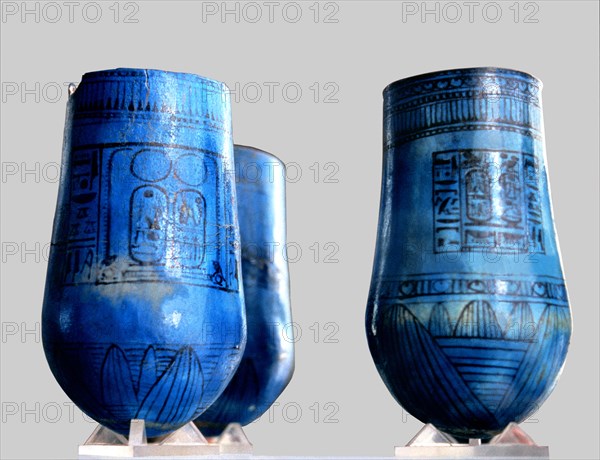 Glasses of Pharaoh Ramses II, made in blue faience, 1304 - 1237 a.C..
