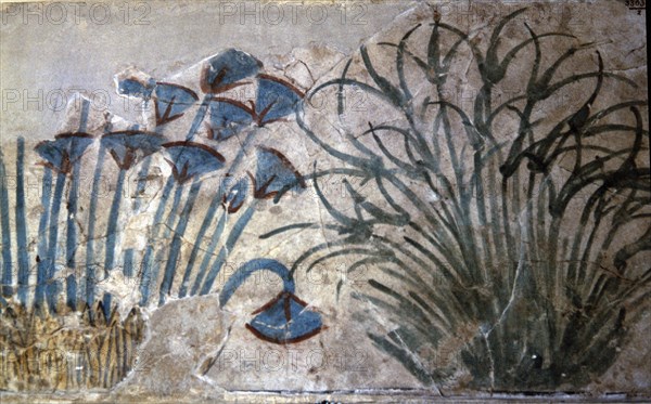 Painting with plant motifs from the palace of Akhenaten.