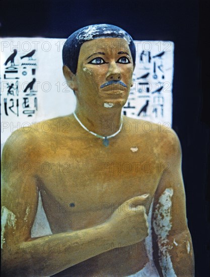Rahotep statue, made in limestone, from Meidun.