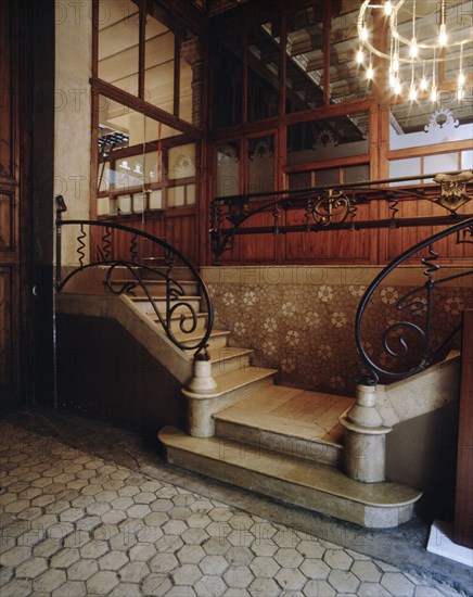 Staircase of the Thomas House in 293 Mallorca Street, Barcelona, ??conducted by Lluís Domenech i ?