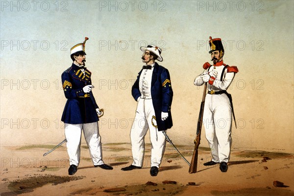 Reign of Elizabeth II, colonial troops, uniforms of the infantry troops, posted in the island of ?