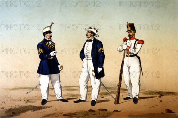 Reign of Elizabeth II, colonial troops, uniforms of the infantry troops, posted in the island of ?