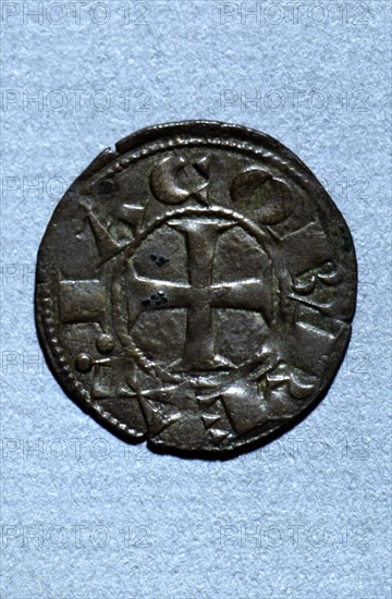 Diner de Doblenc (Catalan name) currency of the time of James I the Conqueror, mint in Barcelona,?