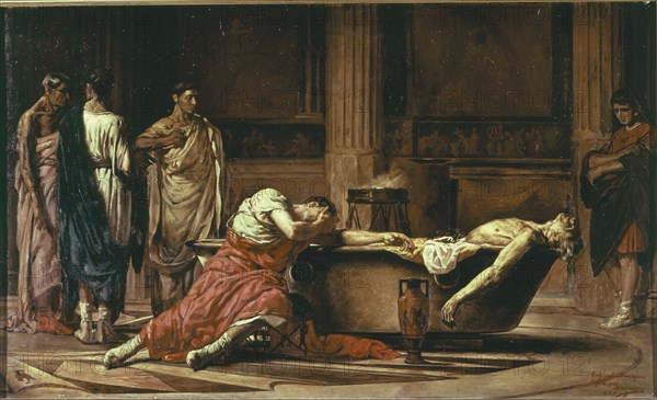 Death of Seneca', oil painting, Lucius Annaeus Seneca (4 BC -65 AD), Latin philosopher, writer an?