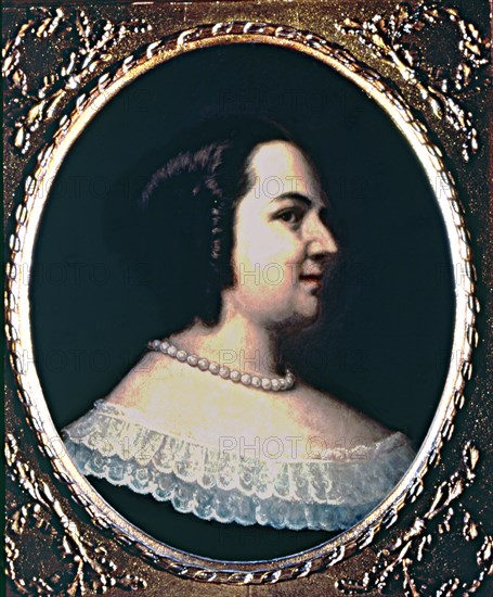 Gómez de Avellaneda, Gertrudis (1814 - 1875), Cuban writer, oil painting of 1880.