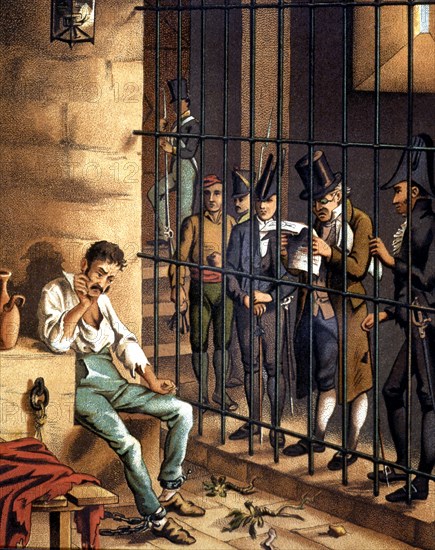 Liberal Triennium, Juan Martin Diaz 'the Stubborn' in prison while reading his death sentence, 1?