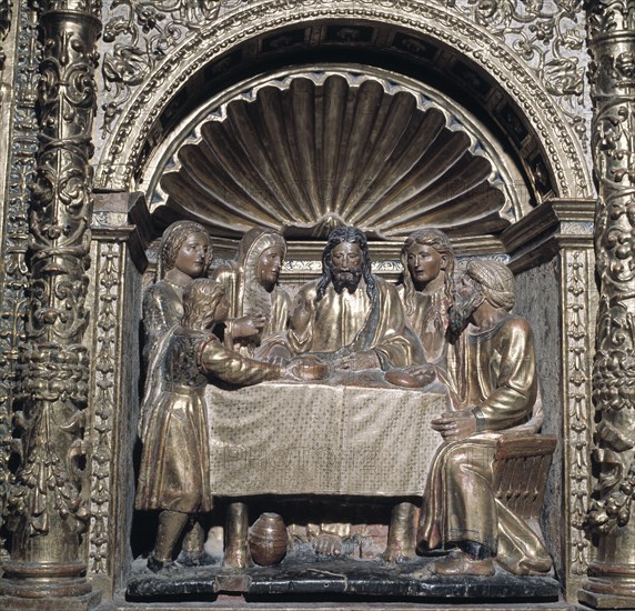 Detail of the main altarpiece of the Cathedral of Our Lady of the Vegetable Garden of Tarazona.