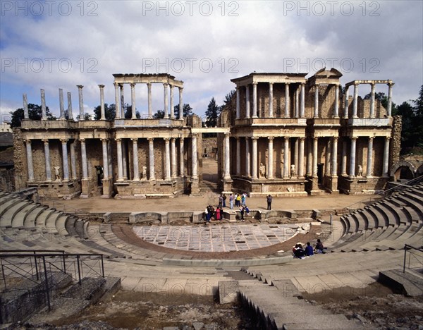 Front View from the 'Ima Cavea' of the Roman Theatre of Merida.