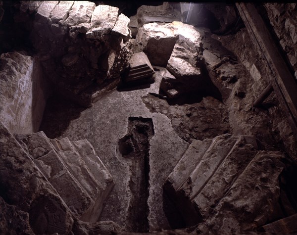 Baptistery of the Paleochristian Church of the Cathedral of Barcelona.