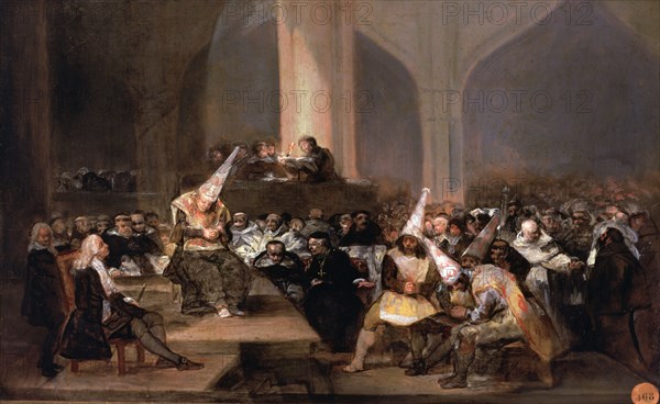 'Court of the Inquisition', 1812-1819, oil by Francisco de Goya.