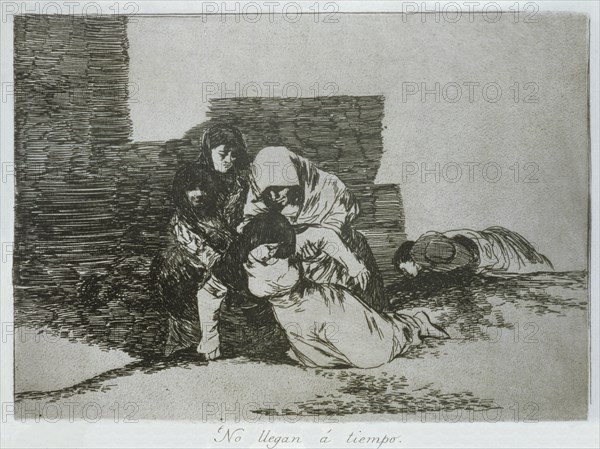 The Disasters of War, a series of etchings by Francisco de Goya (1746-1828), plate 52: 'No llegan?