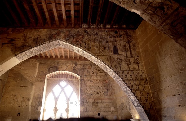 Entry of the troops of James I in Valencia, wall Painting, 14th century.