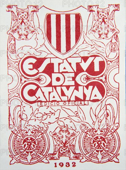 Cover of the official edition of the Statute of Catalonia, 1932.