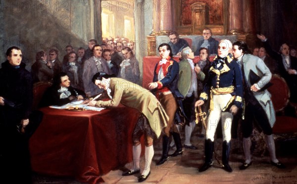 Signature of the Act of the Declaration of Independence of Venezuela on July 5, 1811.