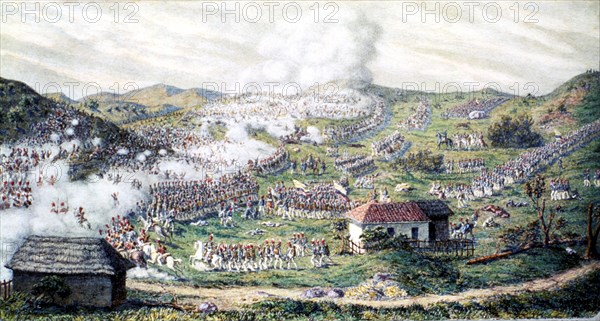 Representation in a painting of the Battle of Boyacá, August 7, 1819.