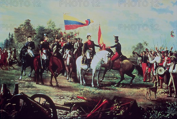 Delivery of the invincible flag of Numancia to the Nameless Battalion in 1883.