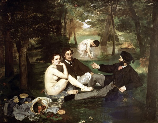 'Breakfast on the Grass', 1863, oil Painting by Edouard Manet.