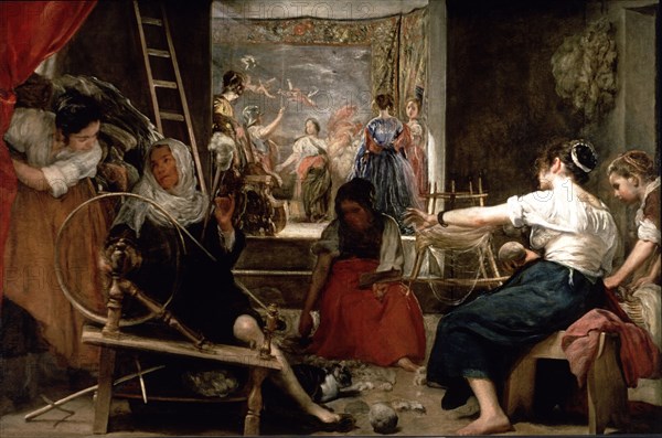 The Spinners' painting by Diego Velázquez (1599-1660).