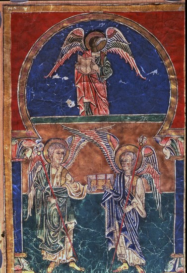 Symbol of St. John the Evangelist, miniature in the 'Beatus of Cardeña'.