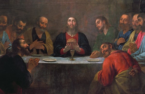 The Last Supper', oil on canvas, made in Barcelona or Tarragona towards 1710-1720 by Antonio Vila?