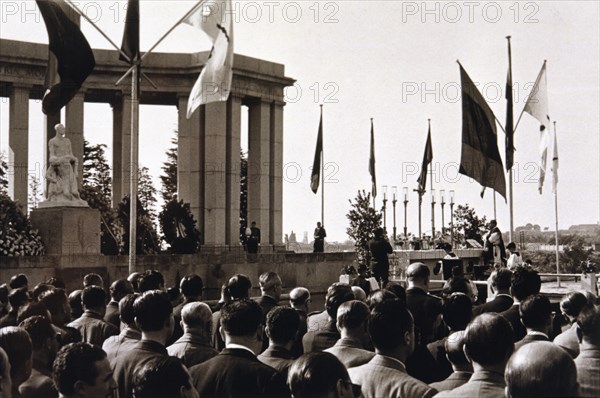 Celebrating Memorial Mass at the monument located in the Diagonal Avenue of Barcelona on October ?