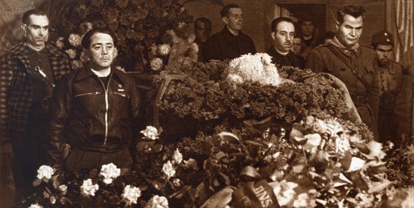 Burial in Madrid of Hans Beimler, German head of the International Brigades, killed in combat def?