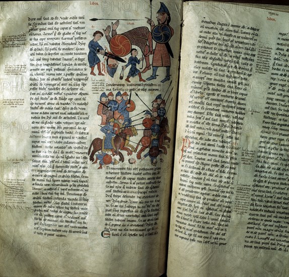 12th century bible located in the library of the Royal Collegiate Church of San Isidoro, depictin?