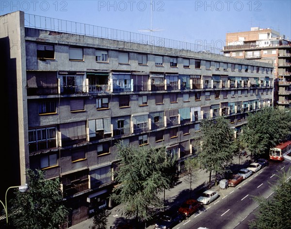 Façade of the Bloc House (1934-1936), located at the street Torras i Bages in the district of San?