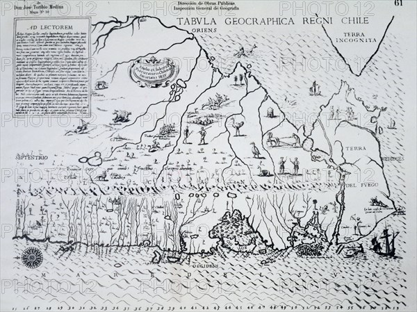 Map of Chile made by the Jesuit Alonso de Ovalle in 1646.