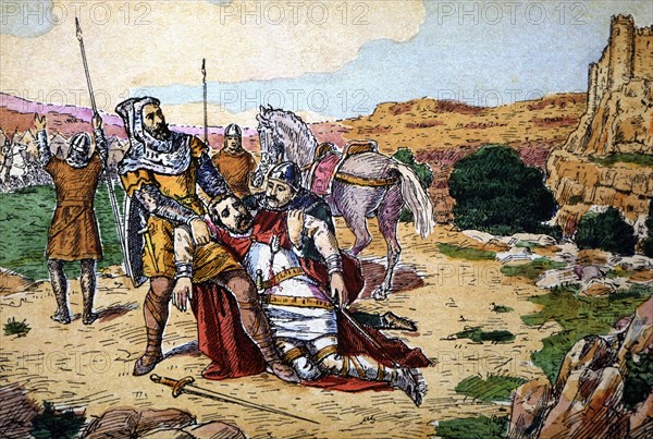 Death of Alphonse V (995-1028), King of Asturias and Leon, during the siege of Viseo (1028).