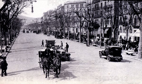 A perspective of the Rambla Catalunya in 1910.