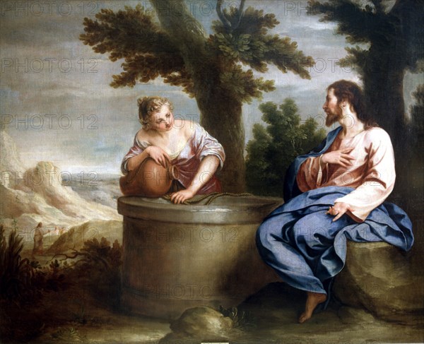 Jesus and the Samaritan', oil on canvas by Alonso Cano.