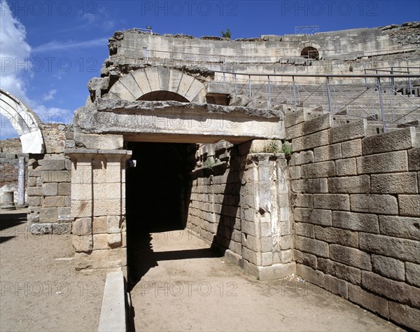 Roman Theatre of Merida, one of the entries, called 'Parodos' used to access the Orchestra and th?