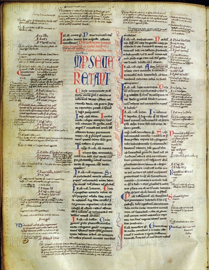 Justinian Codex, copy in parchment of the 13th century, it contains the first nine books of the c?