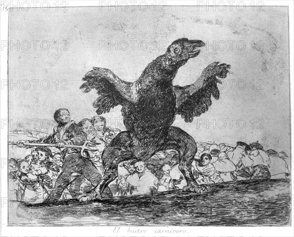 The Disasters of War, a series of etchings by Francisco de Goya (1746-1828), plate 76: 'El buitre?