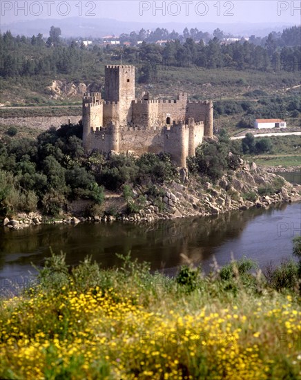 Almourol Castle on the banks of Tajo river.