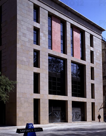 Exterior of the building of the University Pompeu Fabra in Barcelona Theatre Square.