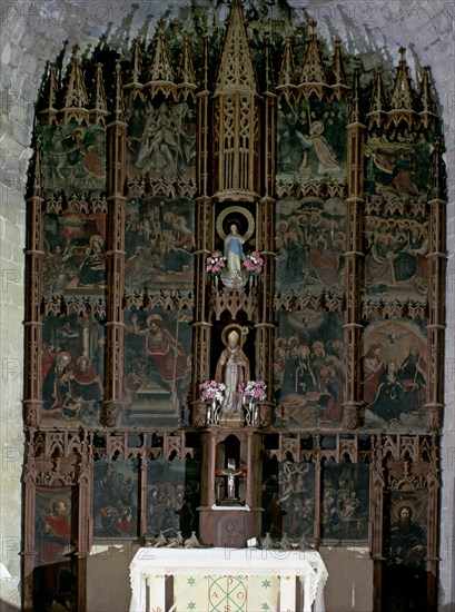 Altarpiece of Saint Martin, from the Church of Saint Martin of Tours de Capella, painting by Pedr?