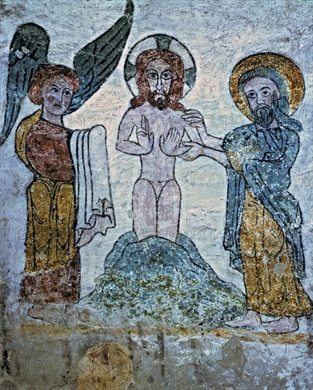 'Baptism of Christ', fresco in the treasury room of the cathedral of San Vicente Martyr in Roda ?