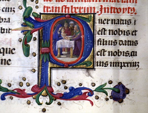 Presentation of Jesus in the temple, Miniature in the 'Missale Romanum'.