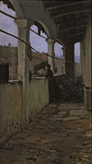 'Rainy afternoon', 1889, oil by Santiago Rusiñol.