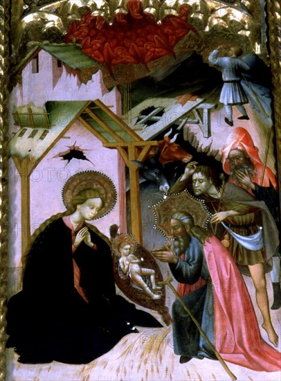 'Adoration of the Shepherds', table of the altarpiece of the Virgin of the Scale. Work documente?