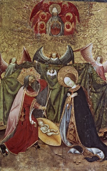 'The Birth of Jesus', table of the Verdu altarpiece by Jaume Ferrer II.