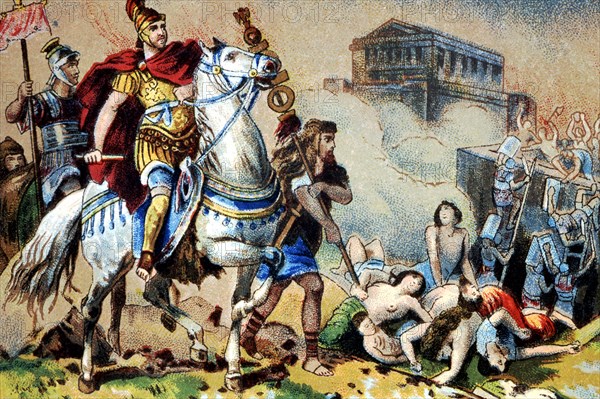 Conquest and destruction of Jerusalem after a long siege by the Roman legions under Titus, in 70.